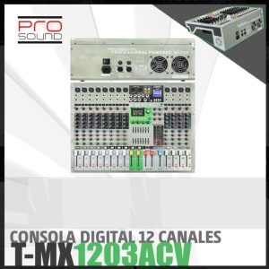 Consola Potenciada PRO SOUND T-MX1203ACV 12 Canales DSP USB 650W