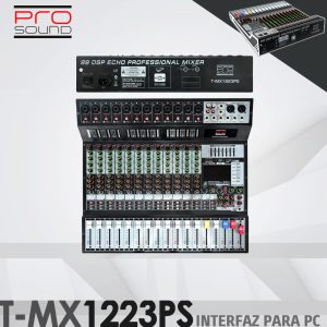 Consola Audio PRO SOUND T-MX1223PS 12 Canales Interfaz PC DSP